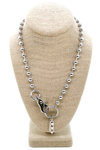 Triple Heart Charm Convertible Silver Chain Necklace