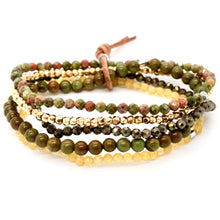 Load image into Gallery viewer, Semi Precious Stone and Crystal Mix Luxury Stack Bracelet - BL-Eureka
