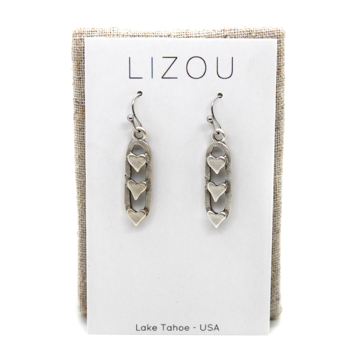 Triple Heart Charm Earrings - E9-29872