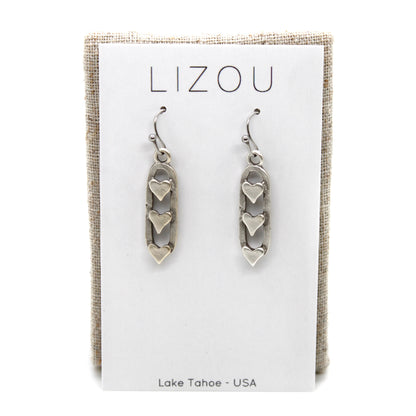 Triple Heart Charm Earrings - E9-29872