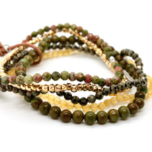 Load image into Gallery viewer, Semi Precious Stone and Crystal Mix Luxury Stack Bracelet - BL-Eureka
