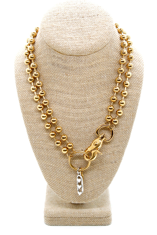 Triple Heart Charm Convertible Gold Chain Necklace