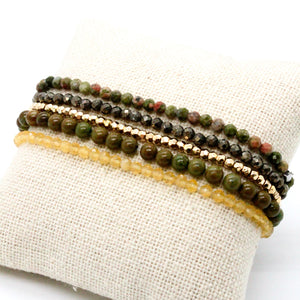 Semi Precious Stone and Crystal Mix Luxury Stack Bracelet - BL-Eureka