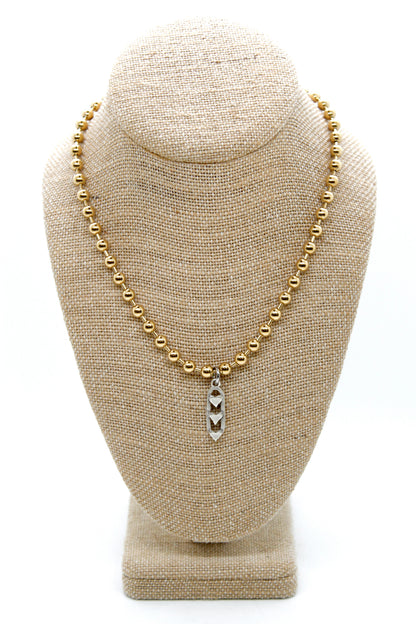 Triple Heart Charm Convertible Gold Chain Necklace