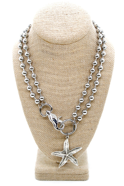 Starfish Convertible Silver Chain Necklace