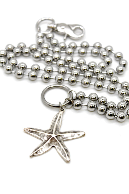 Starfish Convertible Silver Chain Necklace