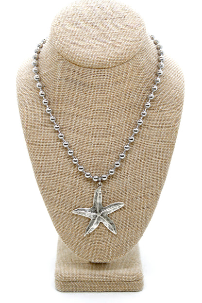 Starfish Convertible Silver Chain Necklace