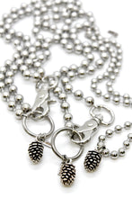 Load image into Gallery viewer, Miniature Pinecone Convertible Silver Chain Necklace

