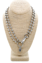 Load image into Gallery viewer, Miniature Pinecone Convertible Silver Chain Necklace
