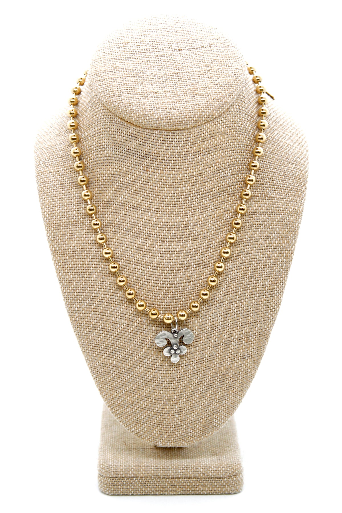 Artsy Silver Charm Convertible Gold Chain Necklace