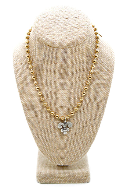 Artsy Silver Charm Convertible Gold Chain Necklace