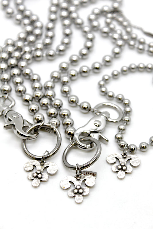 Artsy Silver Charm Convertible Silver Chain Necklace