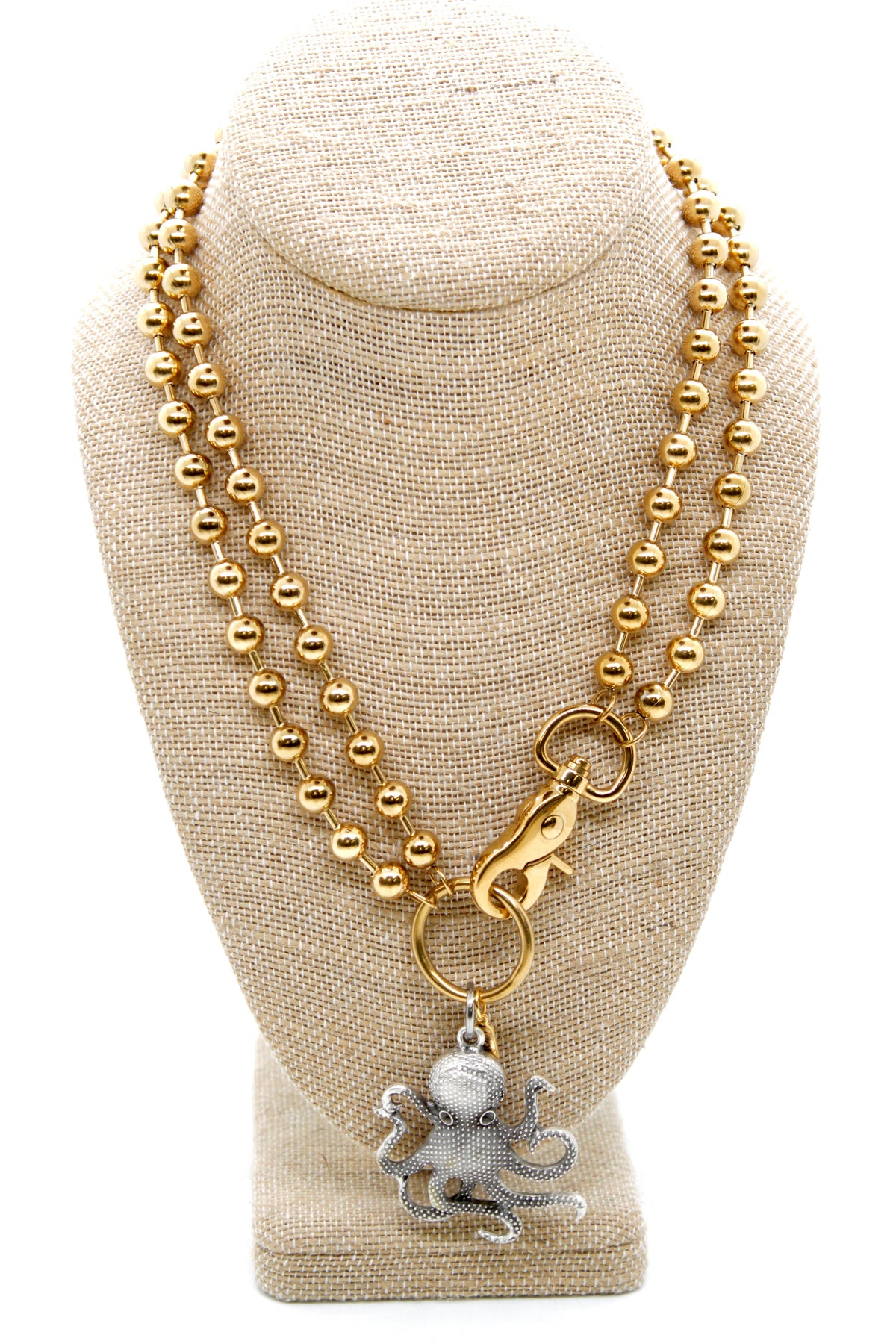 Octopus Charm Convertible Gold Chain Necklace