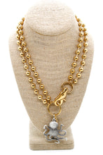 Load image into Gallery viewer, Octopus Charm Convertible Gold Chain Necklace
