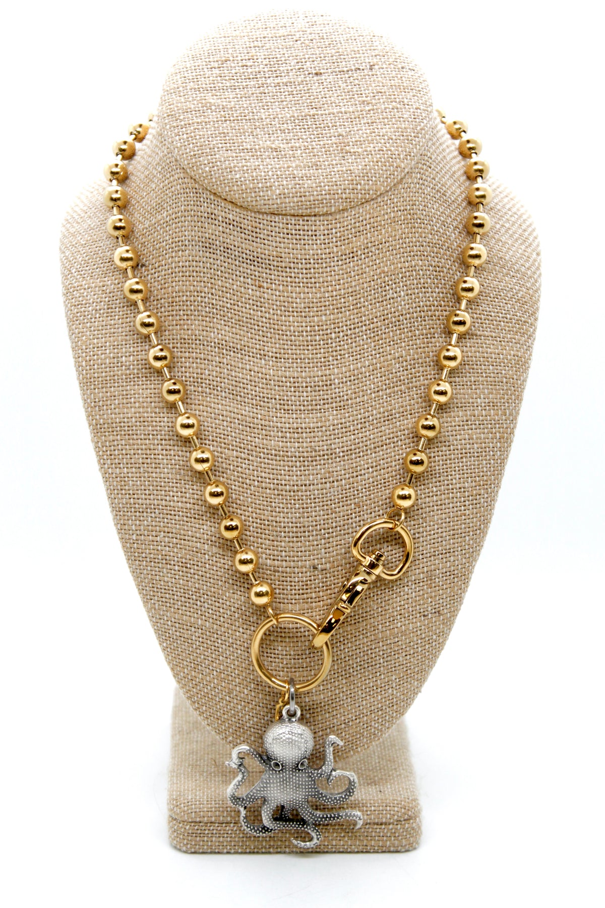 Octopus Charm Convertible Gold Chain Necklace