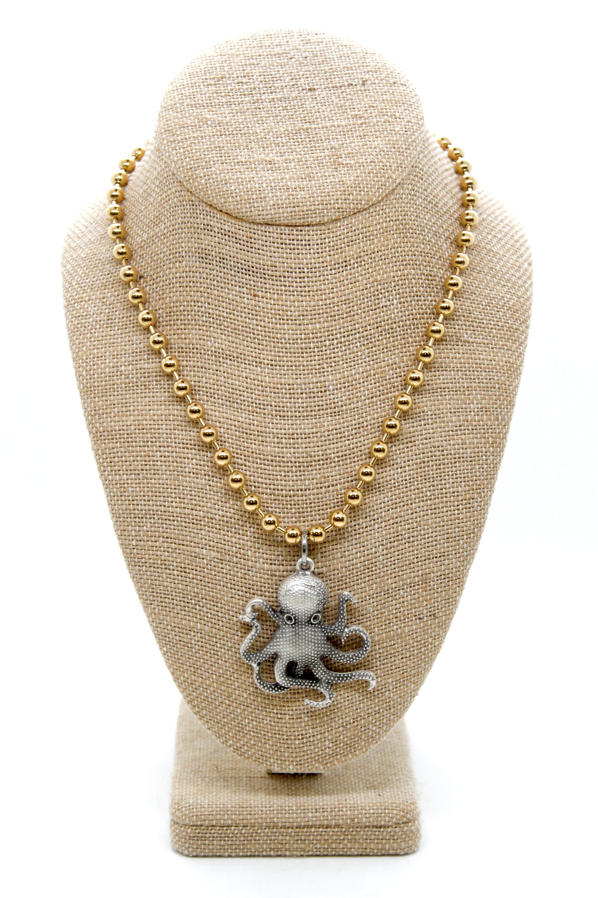 Octopus Charm Convertible Gold Chain Necklace