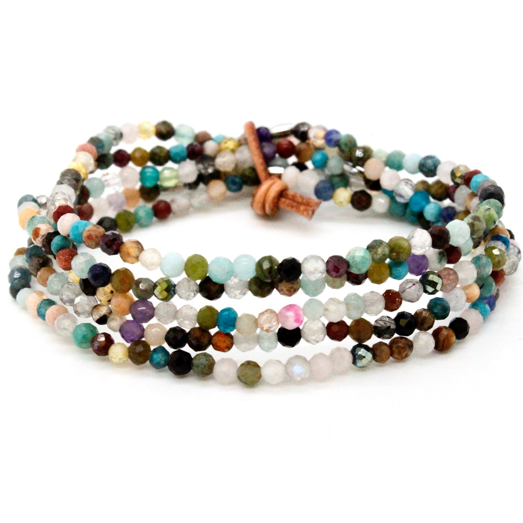 Mini Faceted Semi Precious Stone Bracelet - BL-True