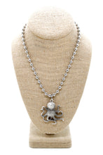 Load image into Gallery viewer, Octopus Charm Convertible Silver Chain Necklace
