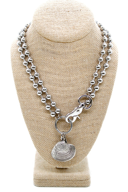 Luxury Seashell Charm Convertible Silver Chain Necklace