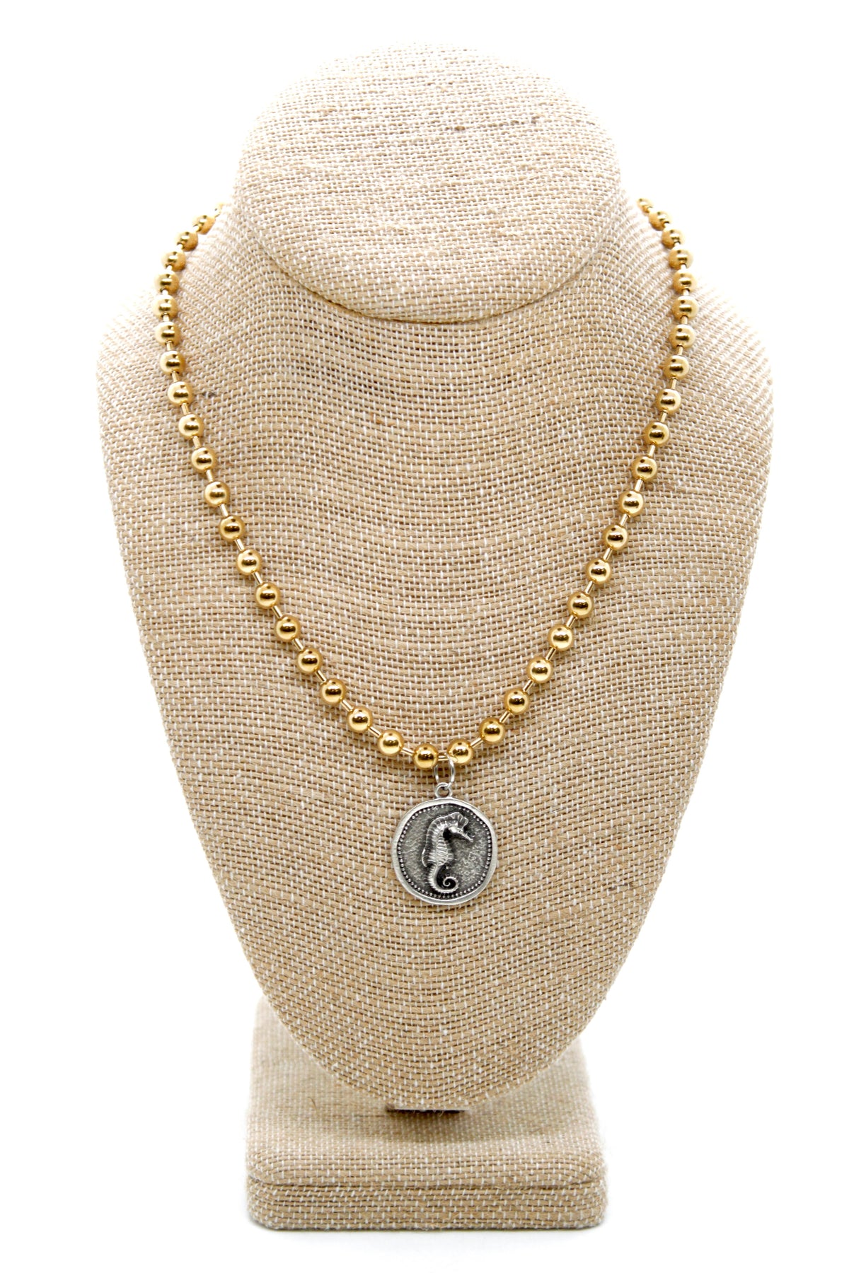Seahorse Charm Convertible Gold Chain Necklace