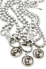 Load image into Gallery viewer, Seahorse Charm Convertible Silver Chain Necklace
