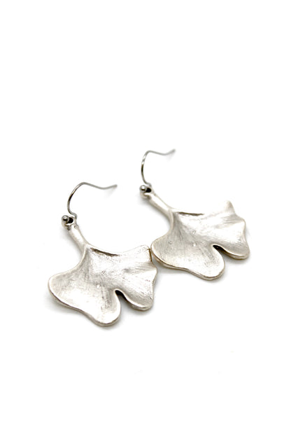 Gingko Leaf Charm Convertible Silver Chain Necklace