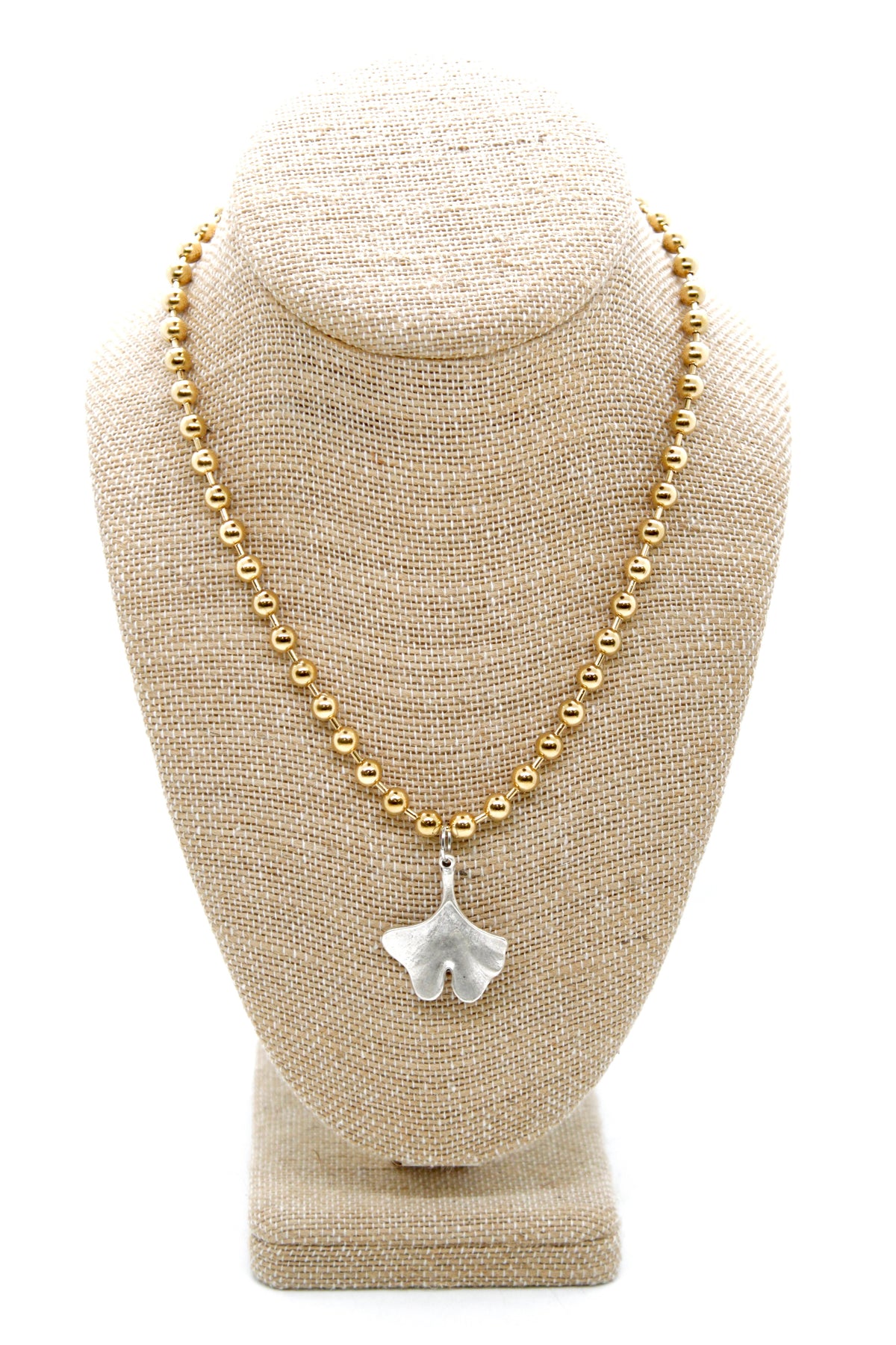 Gingko Leaf Charm Convertible Gold Chain Necklace