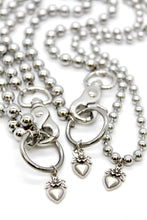 Load image into Gallery viewer, Mini Silver Heart Flower Charm Convertible Silver Chain Necklace

