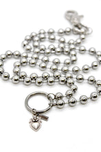 Load image into Gallery viewer, Mini Silver Heart Flower Charm Convertible Silver Chain Necklace
