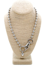 Load image into Gallery viewer, Mini Silver Heart Flower Charm Convertible Silver Chain Necklace
