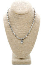 Load image into Gallery viewer, Mini Silver Heart Flower Charm Convertible Silver Chain Necklace
