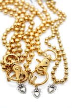 Load image into Gallery viewer, Mini Silver Heart Flower Charm Convertible Gold Chain Necklace
