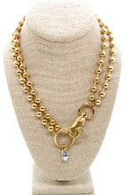 Load image into Gallery viewer, Mini Silver Heart Flower Charm Convertible Gold Chain Necklace
