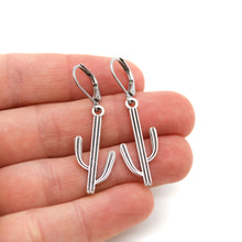 Load image into Gallery viewer, Modern Cactus Charm Earrings - E9-24519
