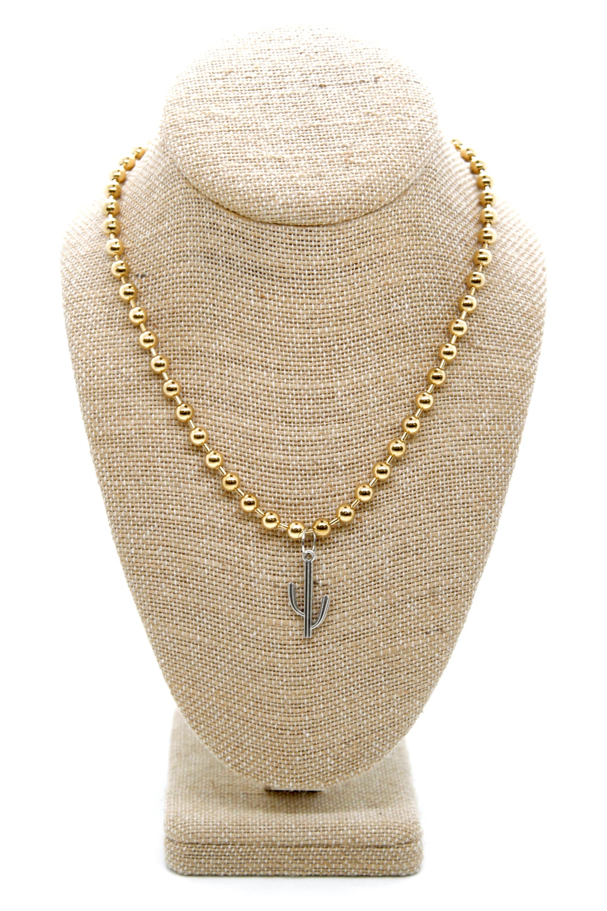 Modern Cactus Charm Convertible Gold Chain Necklace