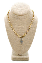 Load image into Gallery viewer, Modern Cactus Charm Convertible Gold Chain Necklace
