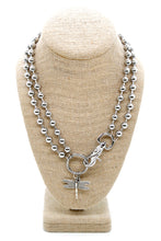 Load image into Gallery viewer, Small Dragonfly Charm Convertible Silver Chain Necklace
