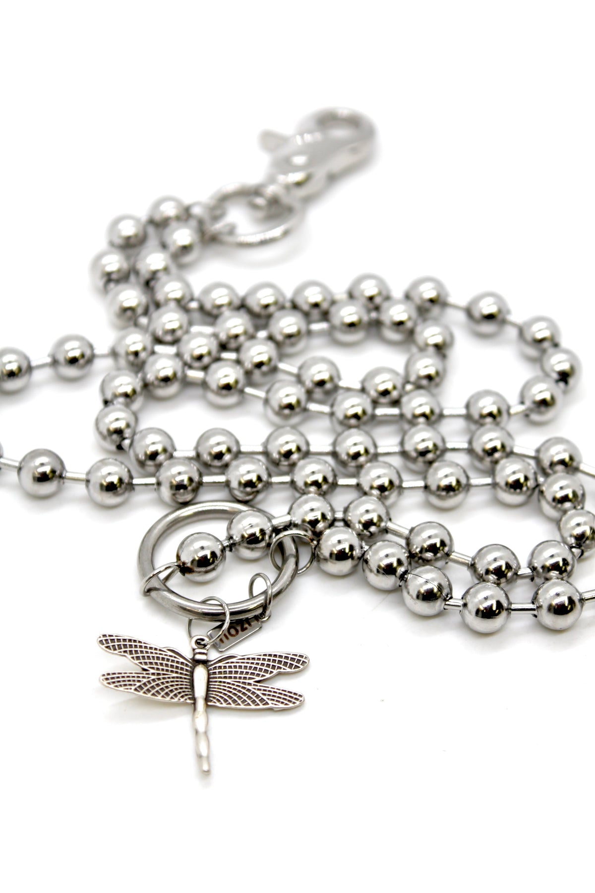 Small Dragonfly Charm Convertible Silver Chain Necklace