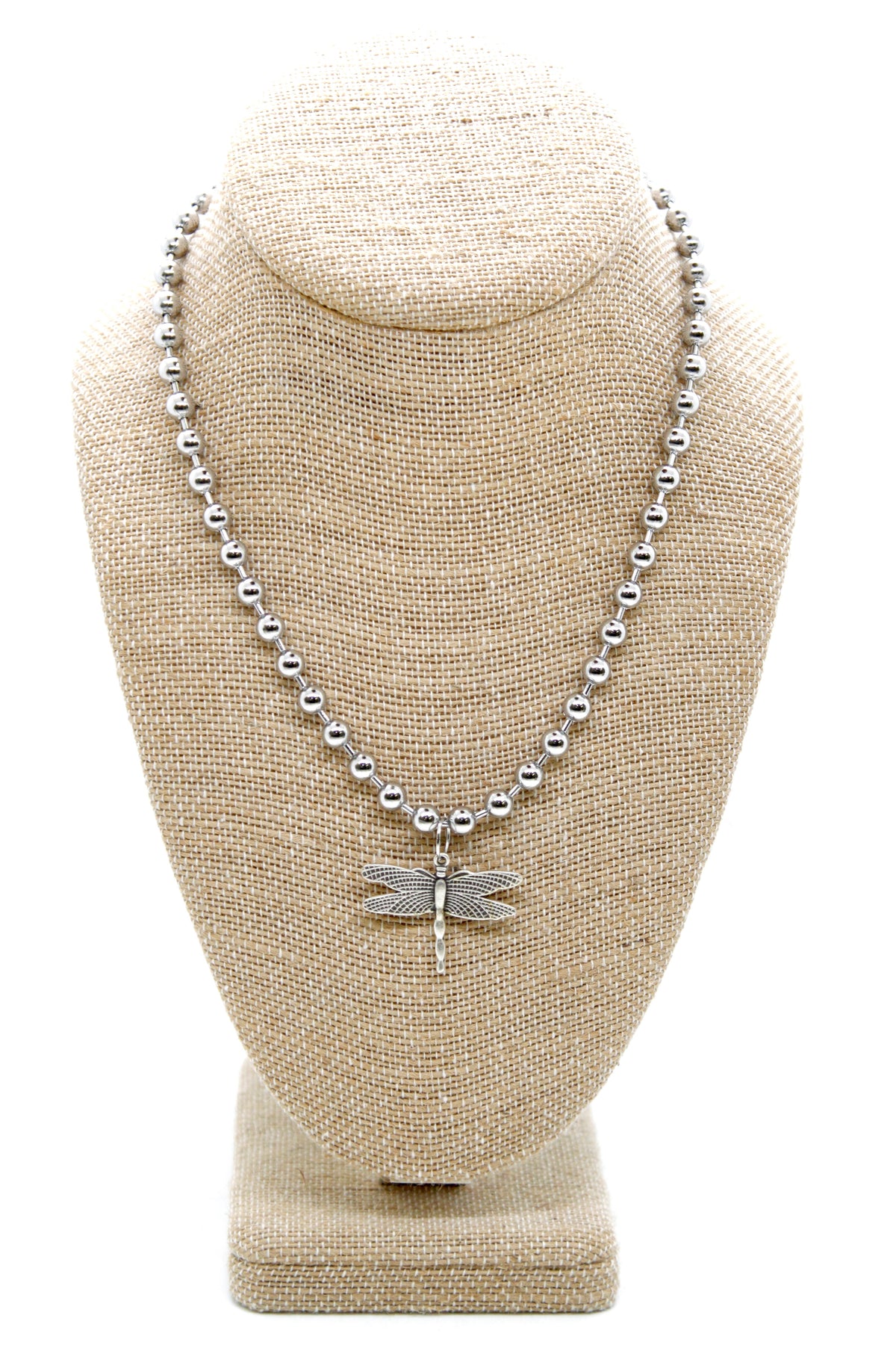 Small Dragonfly Charm Convertible Silver Chain Necklace