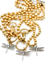 Load image into Gallery viewer, Small Dragonfly Charm Convertible Gold Chain Necklace

