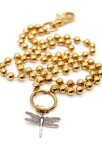 Load image into Gallery viewer, Small Dragonfly Charm Convertible Gold Chain Necklace
