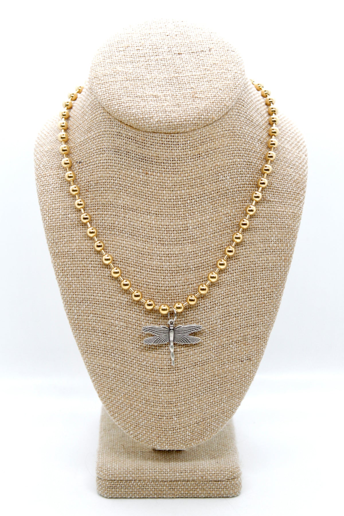 Small Dragonfly Charm Convertible Gold Chain Necklace
