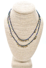 Load image into Gallery viewer, Museum Style Sodalite Stone Mix Necklace with 24K Gold Plate Mini Charms -French Flair Collection- N2-2334
