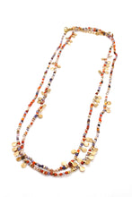 Load image into Gallery viewer, Museum Style Orange Zirconium Mix Necklace with 24K Gold Plate Mini Charms -French Flair Collection- N2-2335
