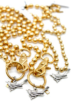 Load image into Gallery viewer, Bird on a Branch Charm Convertible Gold Chain Necklace
