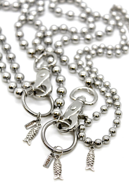 Tiny Fish Charm Convertible Silver Chain Necklace