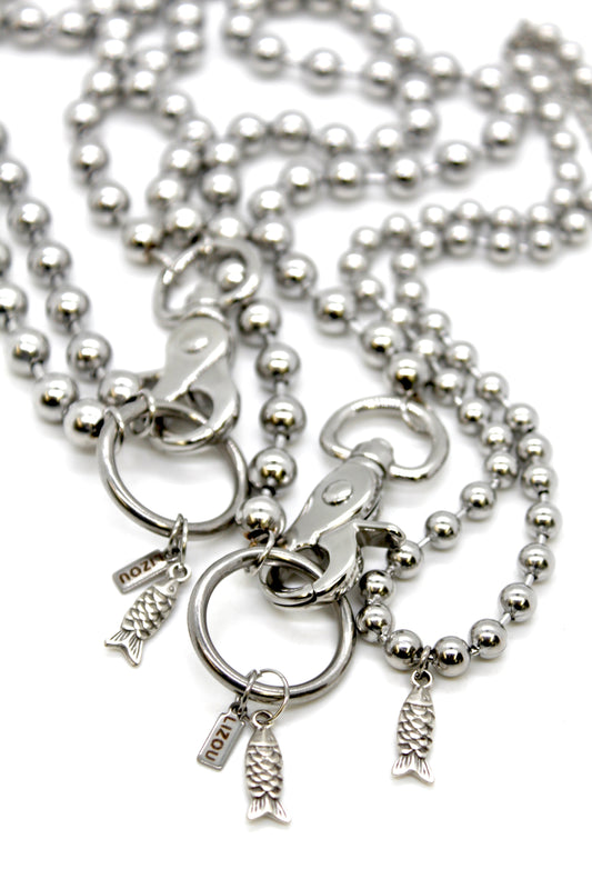 Tiny Fish Charm Convertible Silver Chain Necklace