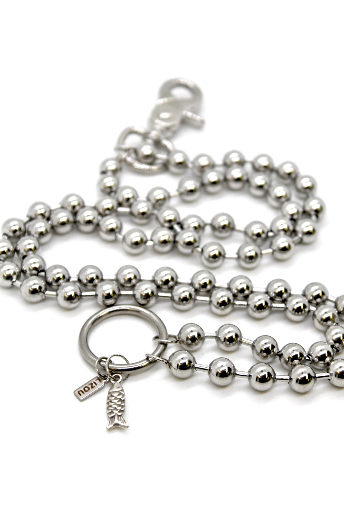 Tiny Fish Charm Convertible Silver Chain Necklace