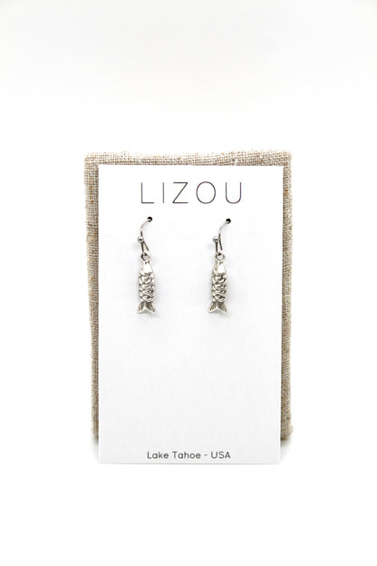 Tiny Fish Charm Convertible Silver Chain Necklace