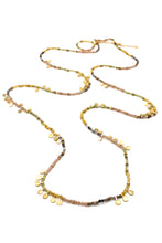 Load image into Gallery viewer, Museum Style Light Earth Tone Semi Precious Stone Mix Necklace with 24K Gold Plate Mini Charms -French Flair Collection- N2-2309
